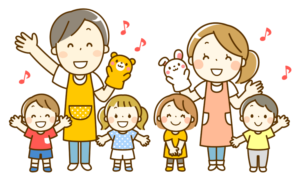 先生と子どものイラスト