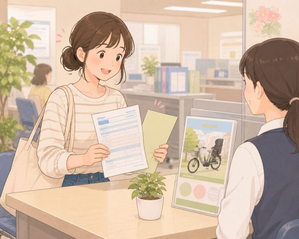 電動自転車補助金申請のイラスト