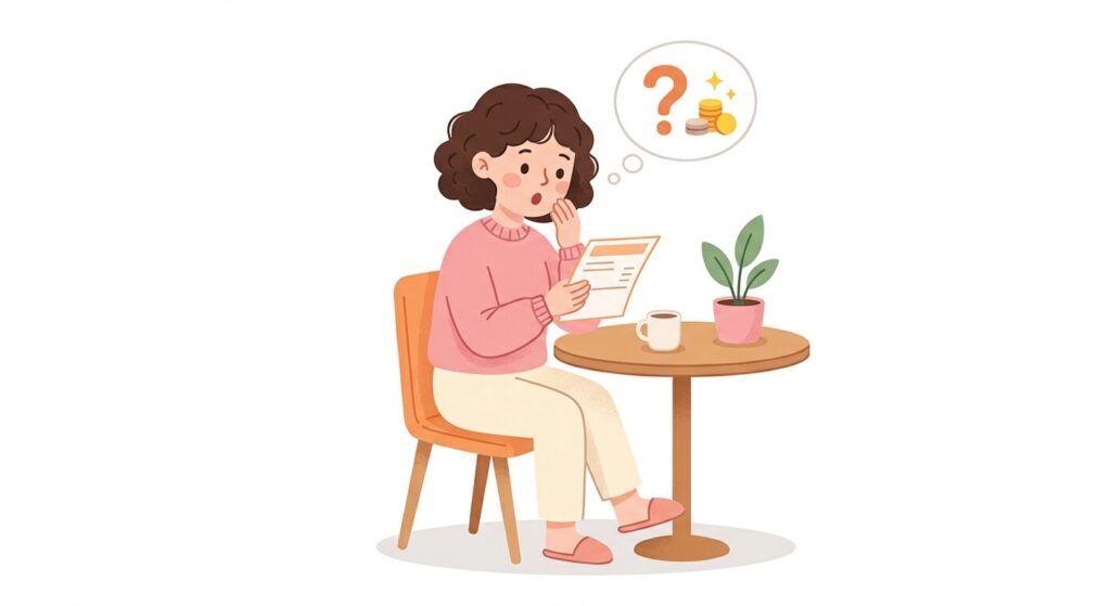給与明細を確認しているイラスト